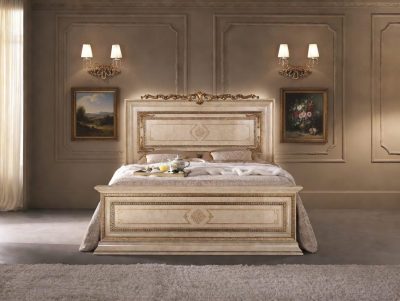 Bedroom Furniture Classic Bedrooms QS and KS Leonardo KS Bed w/Top Crown