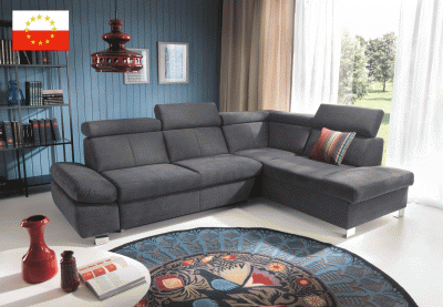 Brands Galla Leather Collection, Europe Happy Sectional w/Bed & Storage