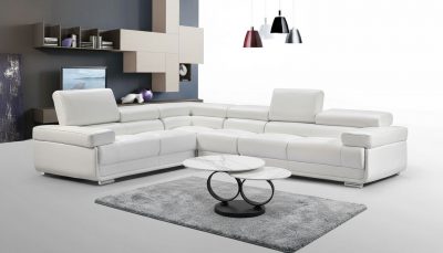 Living Room Furniture Sectionals 2119 Sectional - White
