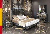 Bedroom Furniture Modern Bedrooms QS and KS Oro Black Bedroom Comp 2